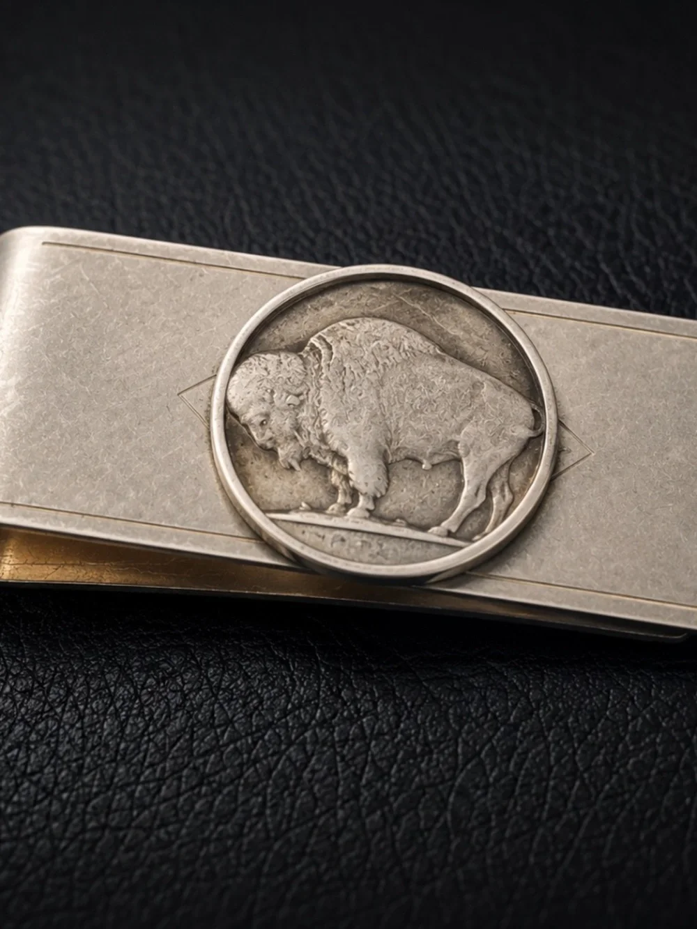 Vintage Buffalo Nickel Cut-Out Money Clip Handmade Made in USA Western Americana